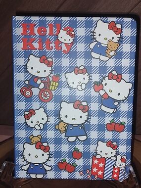 New!Hello Kitty Blue Plaid Notebook with Red Accents